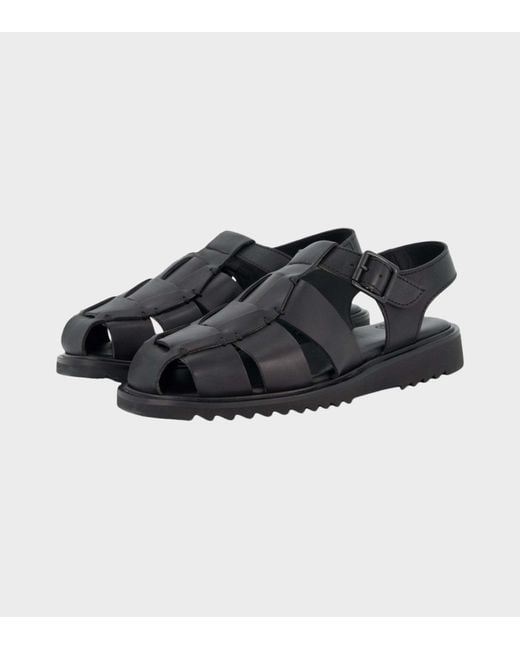 Paraboot Black Round-Toe Sandals