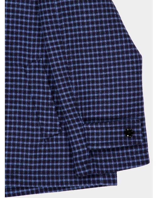 Marni Blue Buttoned Checked Jacket for men