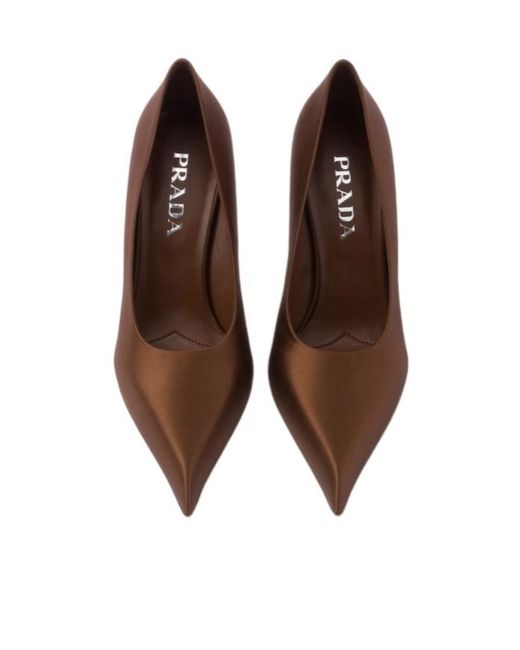 Prada Brown Pointed Toe Slip-On Pumps