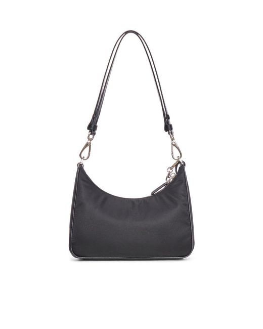 Prada White Embellished Zipped Shoulder Bag