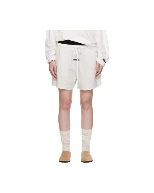 Fear Of God White Elastic Waistband Shorts