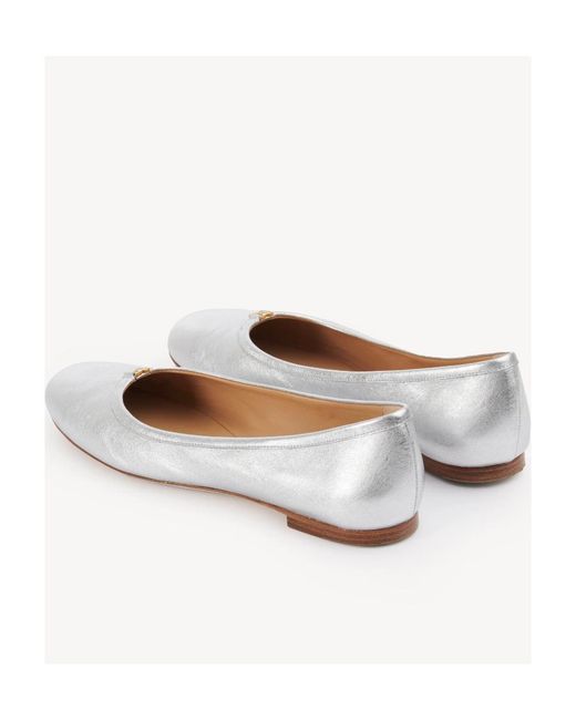 Chloé White Chloé Marcie Round-Toe Ballet Flats