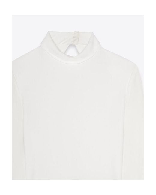 Saint Laurent White High Waist Backless Playsuit