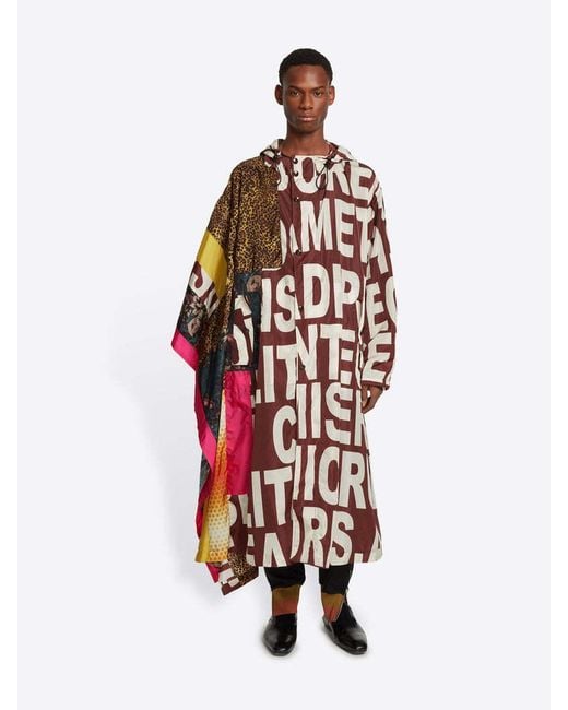 Dries Van Noten Red Long Cloak for men