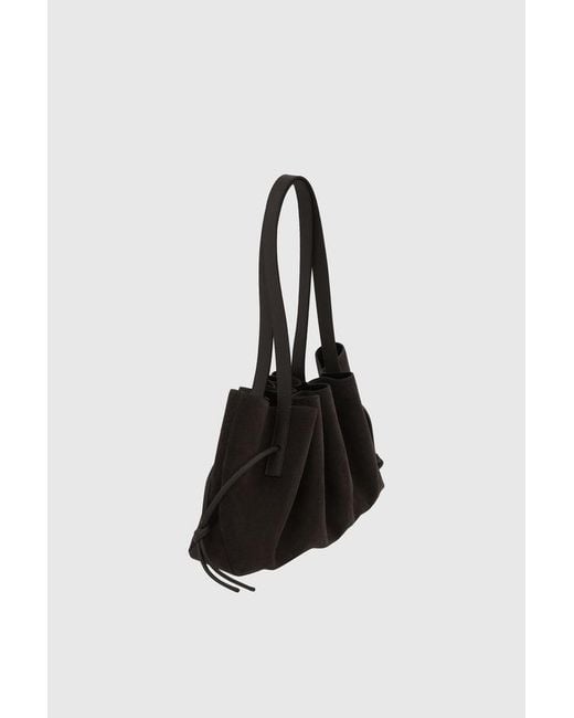 Yuzefi Black Scallop Shoulder Bag