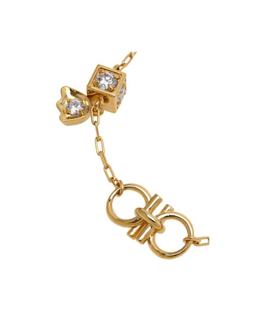 Ferragamo Metallic Ferragamo Crystal Flower Charm Bracelet