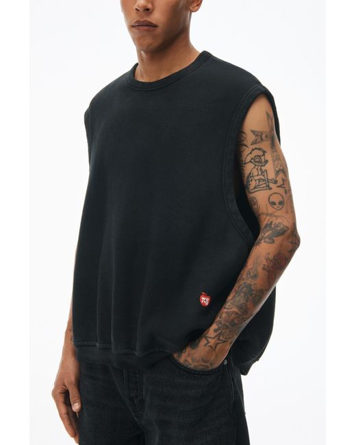 Alexander Wang Black Logo Printed Sleeveless Tank Top