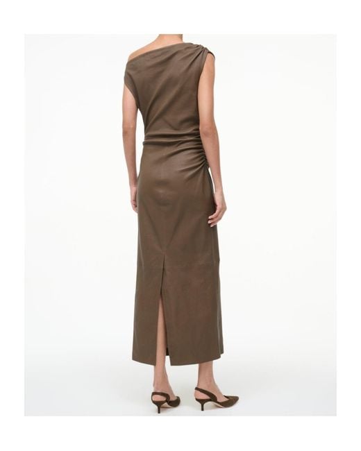 Staud Brown Off Shoulder Dress