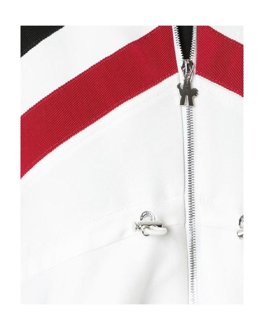 Moncler White Striped Flared Casual Jacket