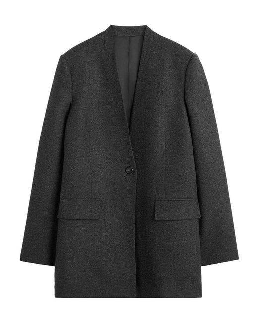 Totême  Black V-Neck Scarf Suit Jacket