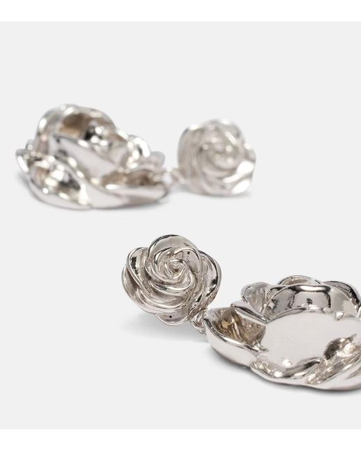 Magda Butrym White Floral Earrings