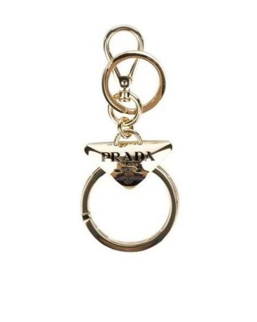 Prada Metallic Logo Keychain
