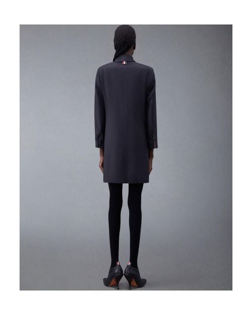 Thom Browne Blue Layered Poplin-Panel Dress