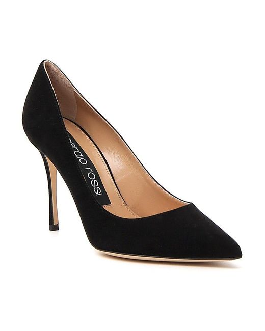 Sergio Rossi Women's Black Godive 90Mm Suede Pumps
