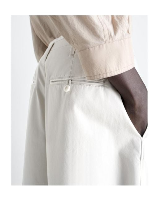 Lemaire White Wide Leg Chino Trousers