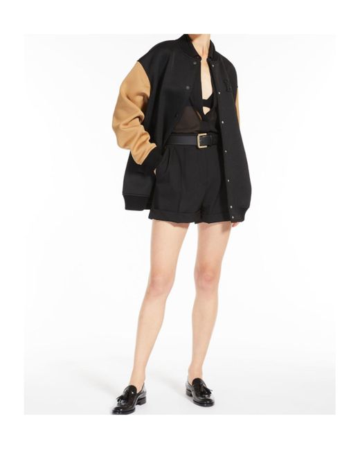 Max Mara Black Plain Jersey Pilot Casual Jacket