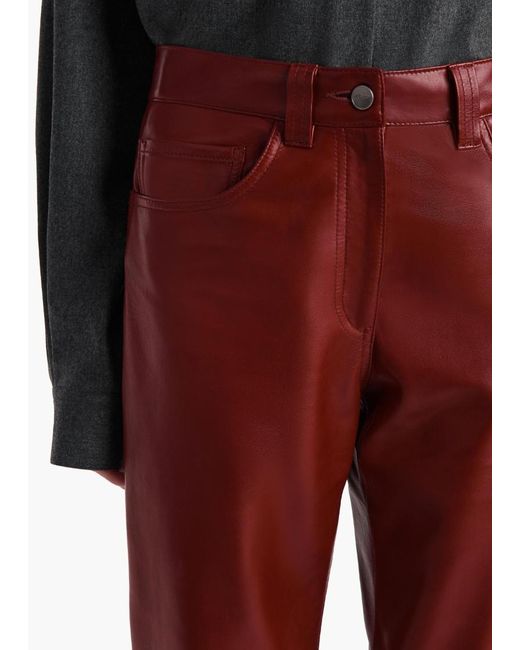 Khaite Red Callum Straight Leg Trousers