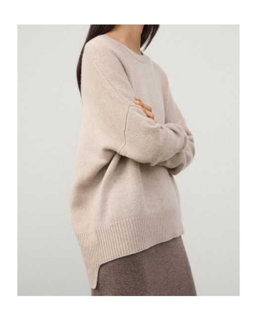 Lisa Yang Natural Mila Crew Neck Sweater
