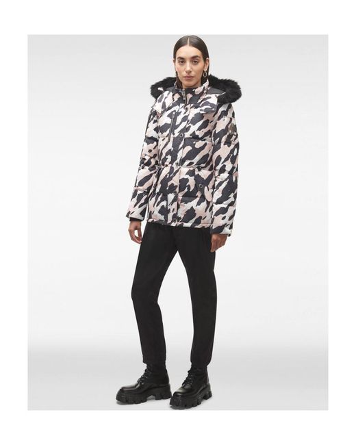 Moose Knuckles White Camouflage Printed Down Jacket