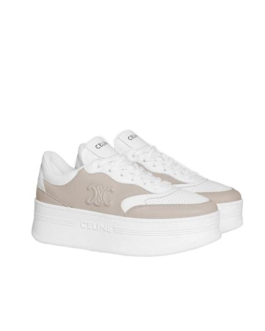 Céline White Block Sneaker With Triomphe