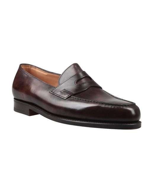 John Lobb Brown Slip-On Loafers for men