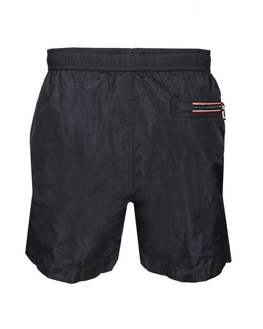 Moncler Gray Logo Patch Drawstring Swim Shorts for men