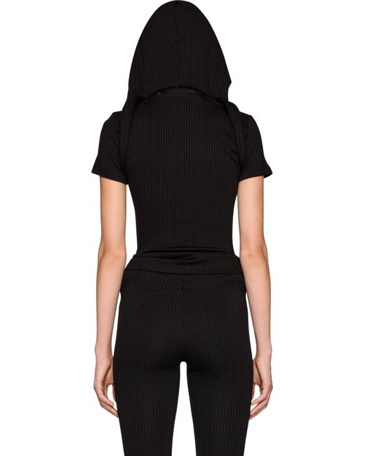 OTTOLINGER Black Detachable-Hoodie T-Shirt