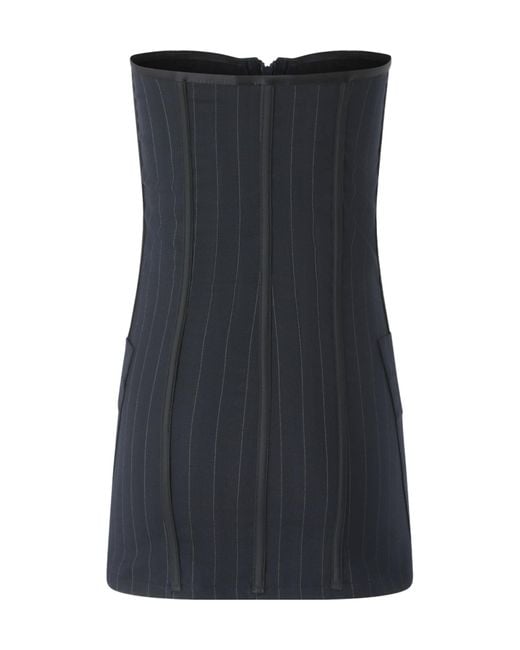Pinko Blue Pinstripe Bustier Top