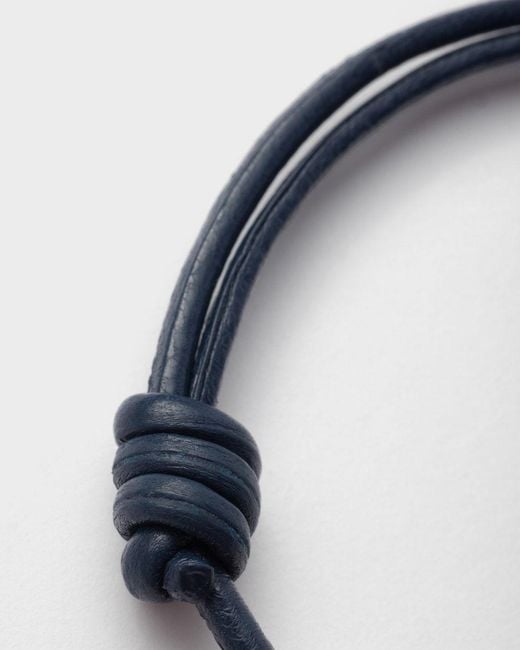 Prada White Lettering-Logo Leather Bracelet for men