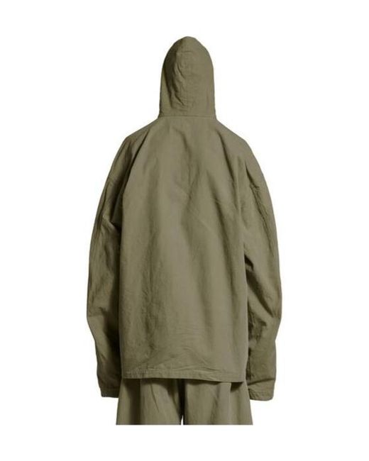 Balenciaga Green Zip-Up Hooded Jacket for men
