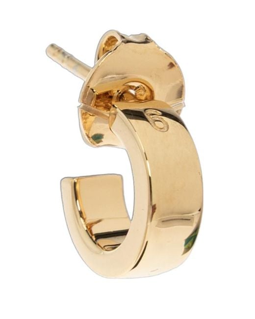 MM6 by Maison Margiela Metallic Engraved Logo Hoop Earrings