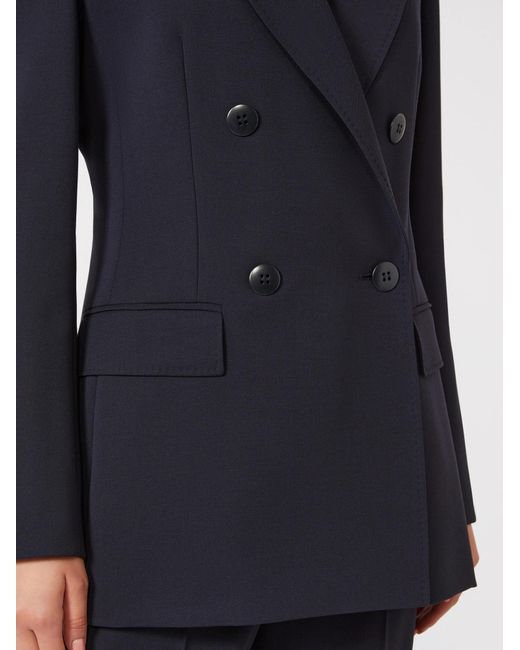 Max Mara Blue Studio Grembo Double-Breasted Blazer