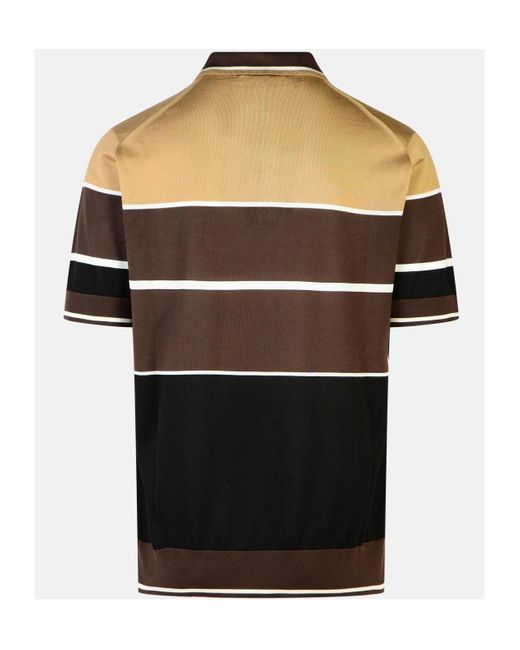 Dolce & Gabbana Black Logo Embroidered Striped Polo Shirt for men