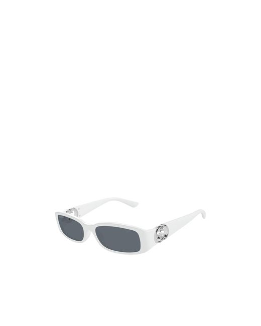 Gucci Blue Eyewear Rectangular Logo Sunglasses