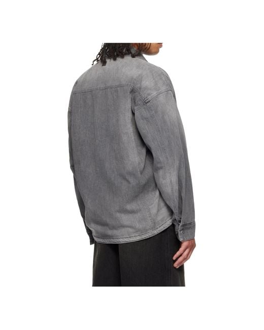 Wooyoungmi Gray Lightweight Denim Shirt for men