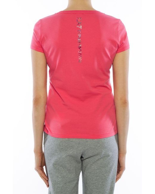 EA7 Pink Floral Pattern T-Shirt