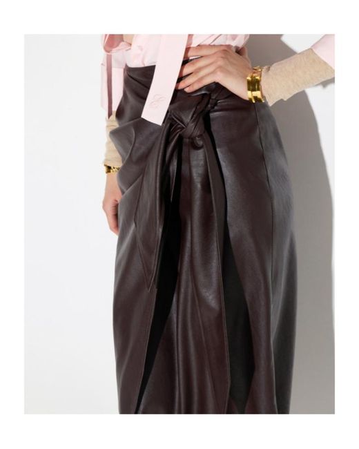 Elisabetta Franchi Brown Skirt With Sash Belt