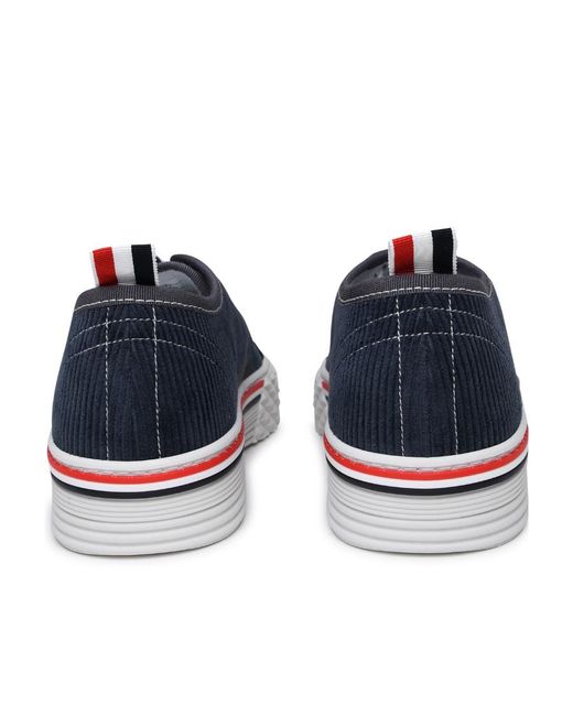 Thom Browne Blue Round-Toe Lace-Up Sneakers for men