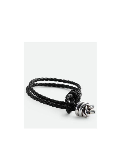 Bottega Veneta White Knot Detailed Braided Bracelet for men