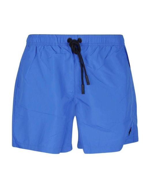 Marcelo Burlon Blue Drawstring Swim Shorts for men