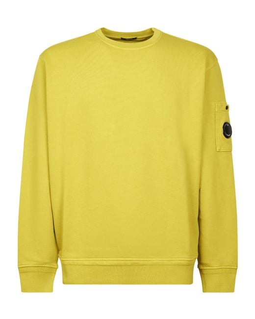 C P Company Yellow Lens Detailed Crewneck Sweatshirt for men