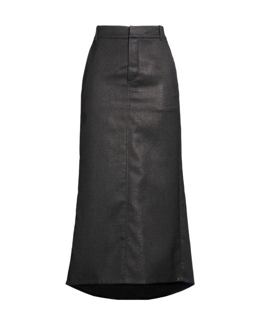 Brunello Cucinelli Black Minimalist Metallic Midi Skirt