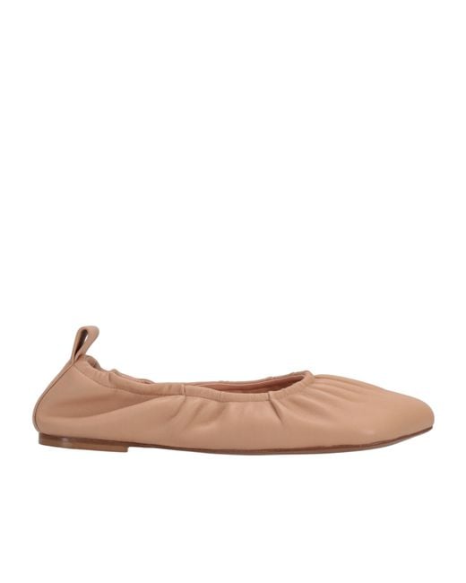 Niccolò Pasqualetti Brown Obliqua Leathner Ballet Flats