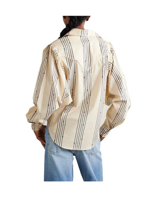Johanna Ortiz Natural Printed Cotton-Poplin Shirt
