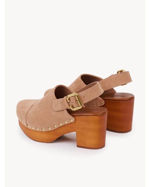 Chloé Brown Round-Toe High-Heeled Sandals