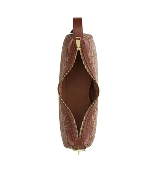 COACH Brown Ella Small Rope Velvet Shoulder Bag