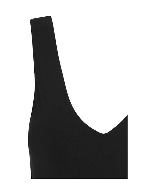 Tory Burch Black Miller Plunge One-Piece Swimsuit
