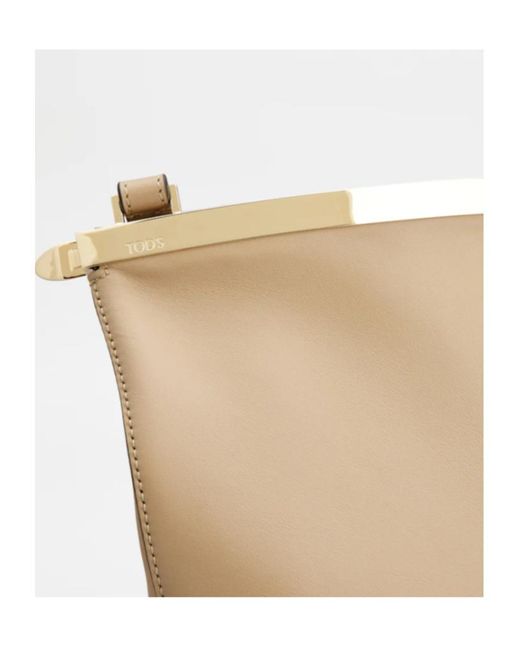 Tod's Natural Logo Embossed Bucket Bag