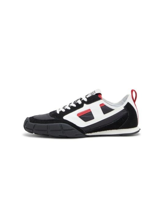 DIESEL Black Pagodha Panelled Sneakers for men