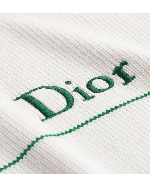 Dior White Book Cover Intarsia Knitted Sweater for men